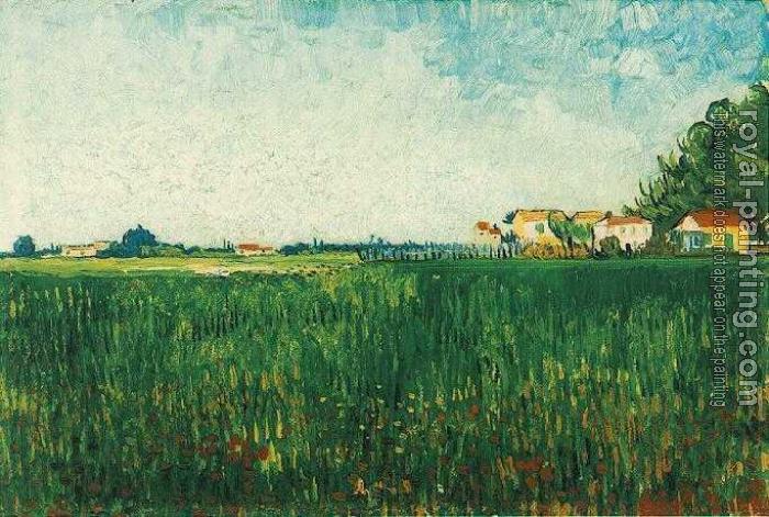 Vincent Van Gogh : Farmhouses in a Wheat Field Near Arles II